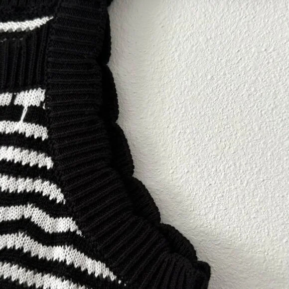 Joie Knit Women's  Midi Dress Sleeveless Casual Black/White Stripe Size Large - Picture 3 of 6